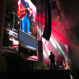Concert stage equipped with an outdoor LED video wall