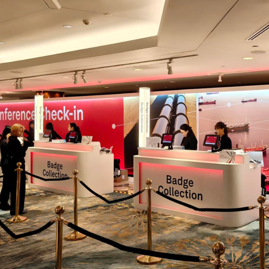 technology rental conference check-in desks with iPad Pro registration systems